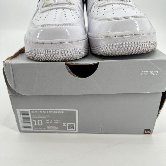 Nike Air Force 1 Women White Essential Light Patent Leather Ore Sneaker 10 Shoes - Picture 4 of 12